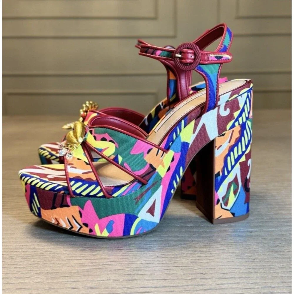 GIANNI BINI Beaux Whismsical Mismatch Platform Dress Sandals . Size 7.5